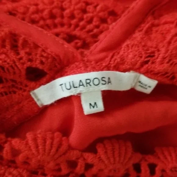 Tularosa Clayton Lace Crochet Dress Cayenne Red - Picture 10 of 12